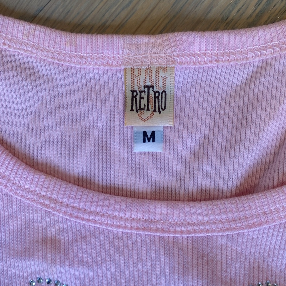 Retro Light Pink Ribbed Tank Top - Picture 2 of 4